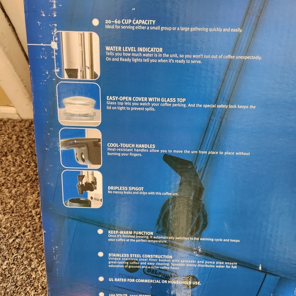 DeLonghi Silver Coffee Urn - 60-Cup Capacity - Picture 2 of 5